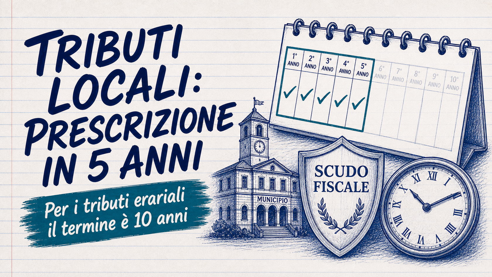 Prescrizione tributi locali: cinque anni, il doppio per lo Stato