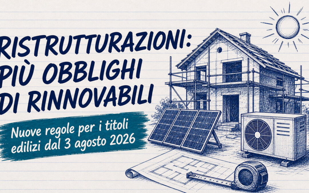 Obbligo di rinnovabili nelle ristrutturazioni edilizie: le regole in vigore dal 3 agosto 2026