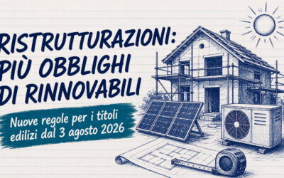 Studio Sabatino Pizzano 5 Obbligo di rinnovabili nelle ristrutturazioni edilizie: le regole in vigore dal 3 agosto 2026