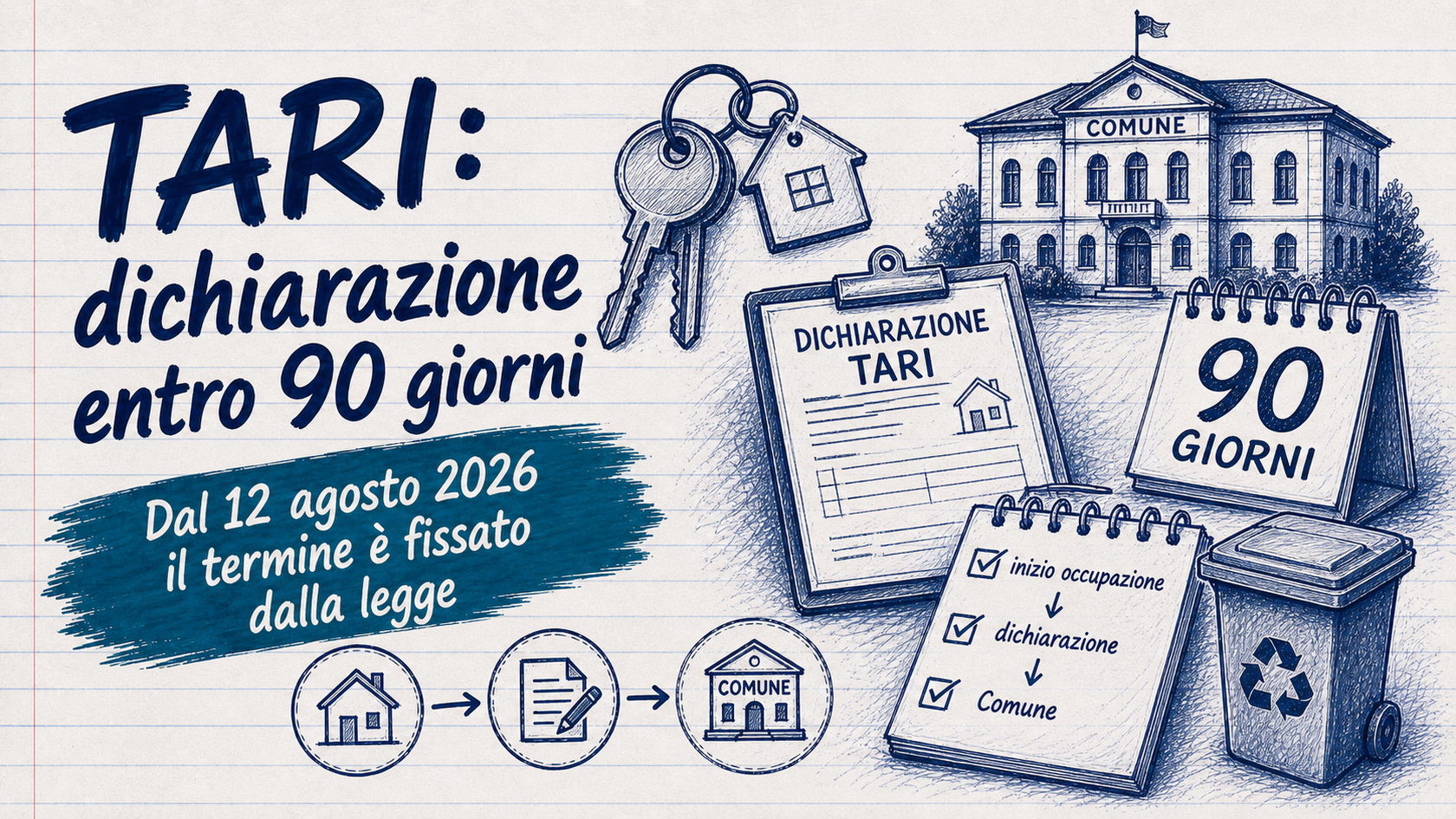 TARI, la dichiarazione iniziale diventa legge: novanta giorni dall'evento