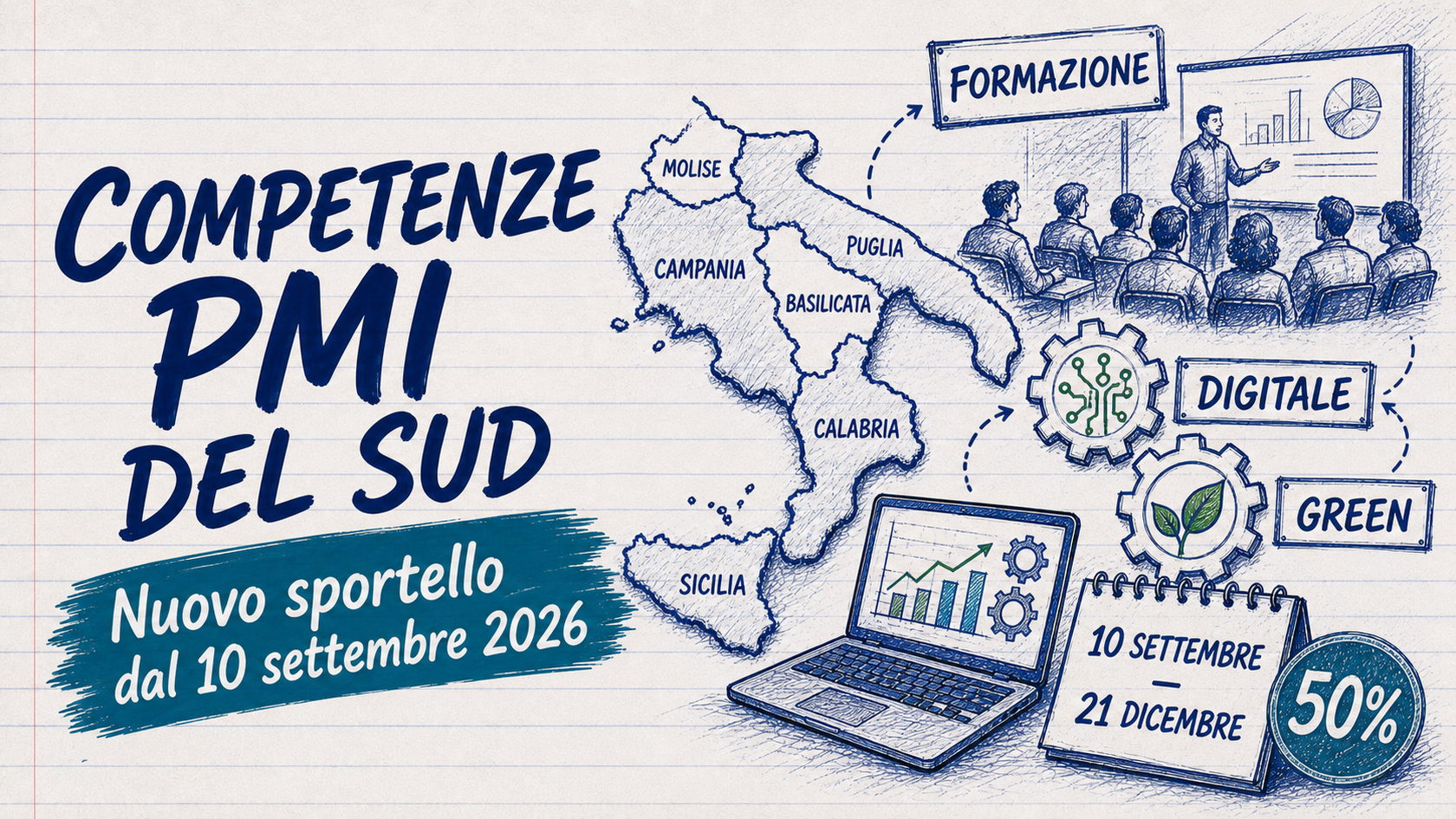 Sviluppo competenze delle PMI del Sud: nuovo sportello dal 10 settembre 2026